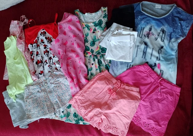 Bundle Girls Summer Clothes Age 8 - 9 - 10 Years Shorts Tops Swimsuit Dress