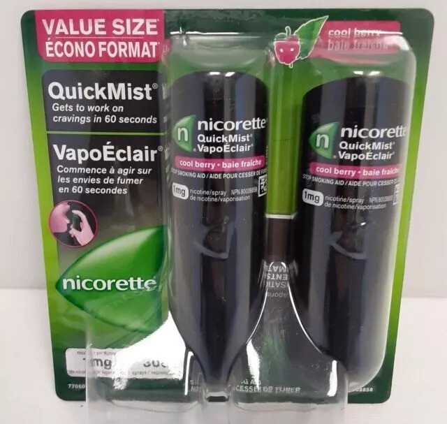 Nicorette Nicotine pack 2 Quickmist Mouth Spray Cool Berry 1mg  CANADA TOP  SALE