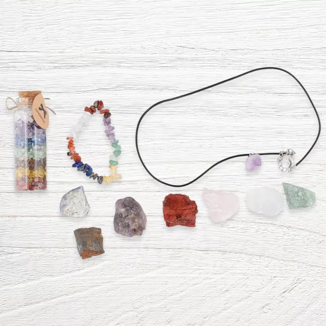 7 Pieces Healing Crystal Kit Great Gifts Tumbled Chakra Stones for Meditation