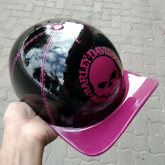 Motorcycle Helmet Baseball Cap Style fiberglass custom Helmet Bike black & purpl