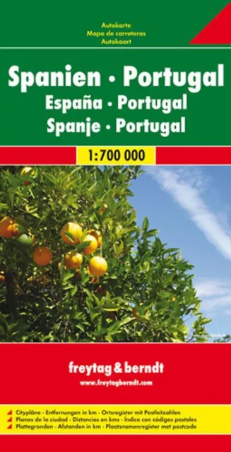 Spanien - Portugal, Straßenkarte 1:700.000, freytag & berndt