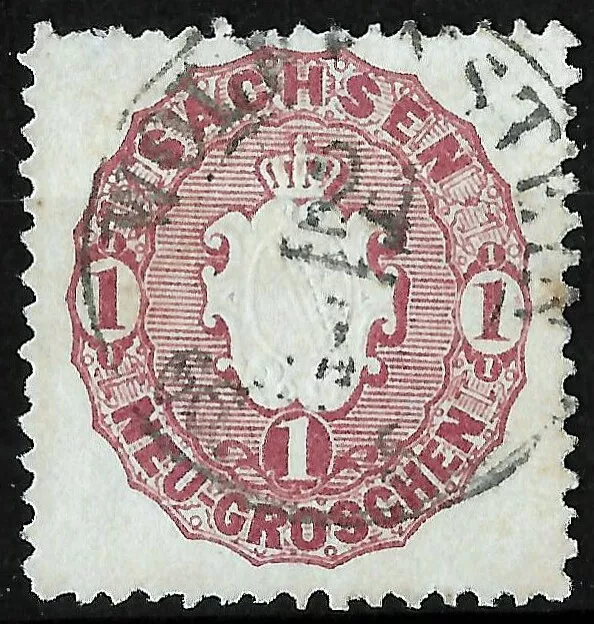 SACHSEN 1863; MiNr. 16a ; 1 Ngr.; BPP geprüft; K2 WOLKENSTEIN