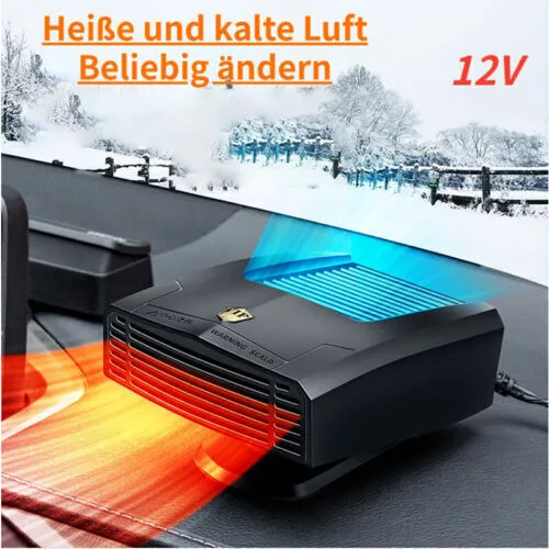 Heizlüfter 12V 150 Watt Kfz Auto Zusatzheizung Keramikheizer Scheibenenteiser DE