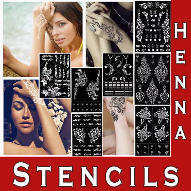 Large Henna Stencils Hand Mehndi Art Template India Lace Body Temporary  Tattoo