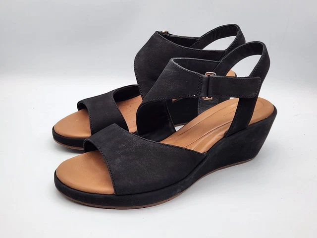 Clarks un plaza sling black on sale