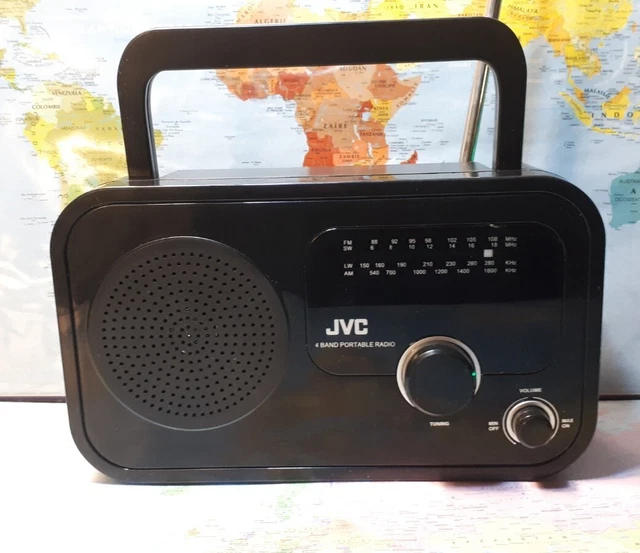 Radio Portable JVC RA-F110B à 4 Bandes FM/LW/SW/AM Noire- Testé et fonctionnel
