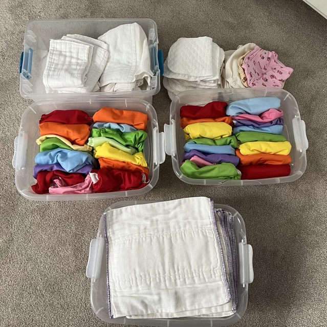 Baby City Cloth Diapers Lot Of 31, One Size, Plus Assorted Liners