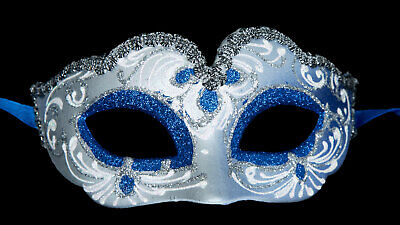Mask from Venice Ondine Colombine Blue Silver for Child Or Small Face 890