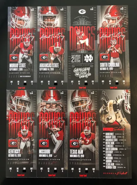 2019 Georgia Bulldogs Football Collectible Ticket Stub - Choose Any Home Game
