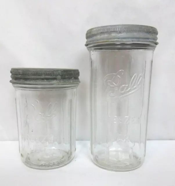 Lot Of 2 Ball Wide Mouth Freezer Jars With Zinc Lids Lot Of 2 Ball Wide Mouth Freezer Jars With Zinc Lids