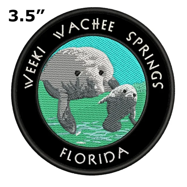 Weeki Wachee Springs Florida Embroidered Iron-on Patch Applique Souvenir Manatee