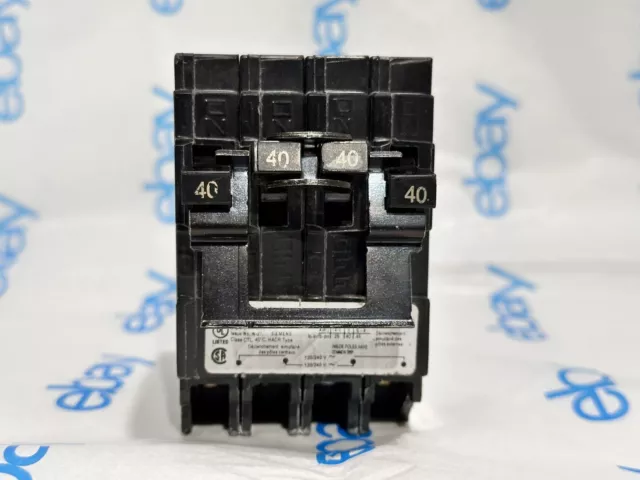 Siemens Two 40 Amp Double Pole Type QT Quad Circuit Breaker  Model Q24040CT2