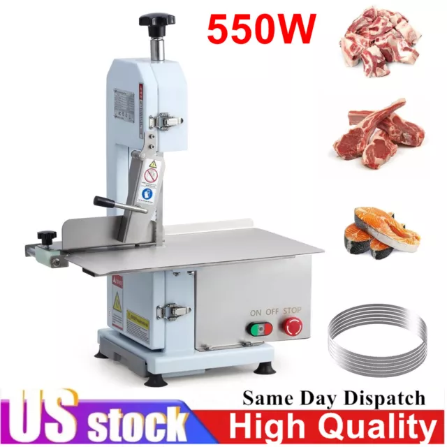 550W Electric Meat Bone Saw Machine Commercial Frozen Meat Bandsaw Cutter+6Blade