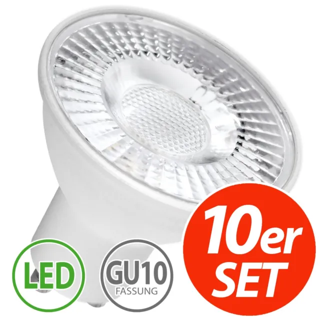 LED 10er Set GU10 Leuchtmittel auch 3-Step Dimmbar 230V Spot Lampe Strahler