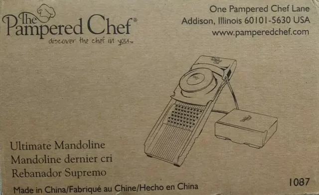 Pampered Chef 1087 Ultimate Mandoline Slicer Grater With 4 Blades In Box