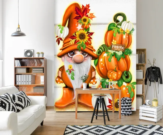 3D Pumpkin Dwarf NA886 Wallpaper Wall Mural Self-adhesive Sheena Pike Eve