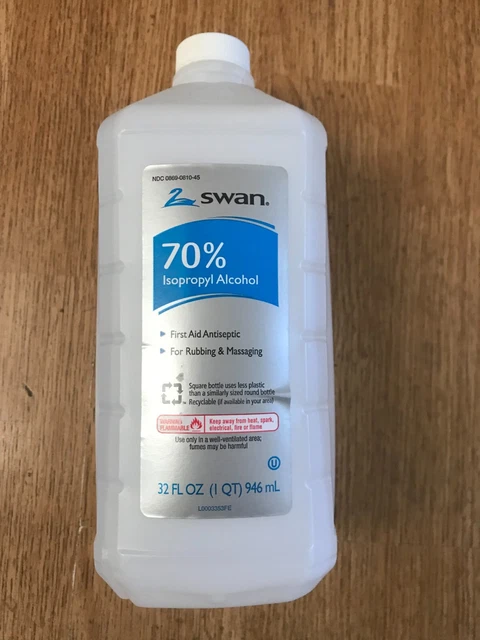 Alcohol para frotar isopropilo cisne 70% 32 fl. oz. Botella