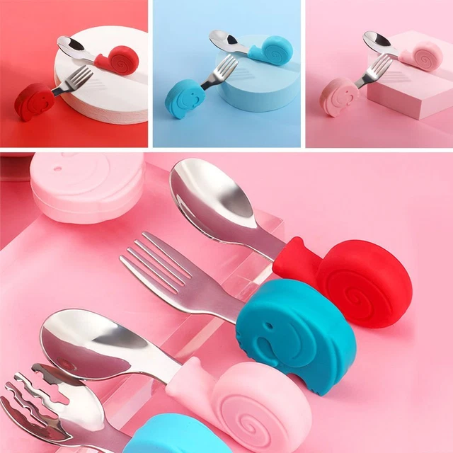 Besteck Löffel Gabel Set Geschirr-Set Edelstahl Baby-Gadgets Kinder Utensil