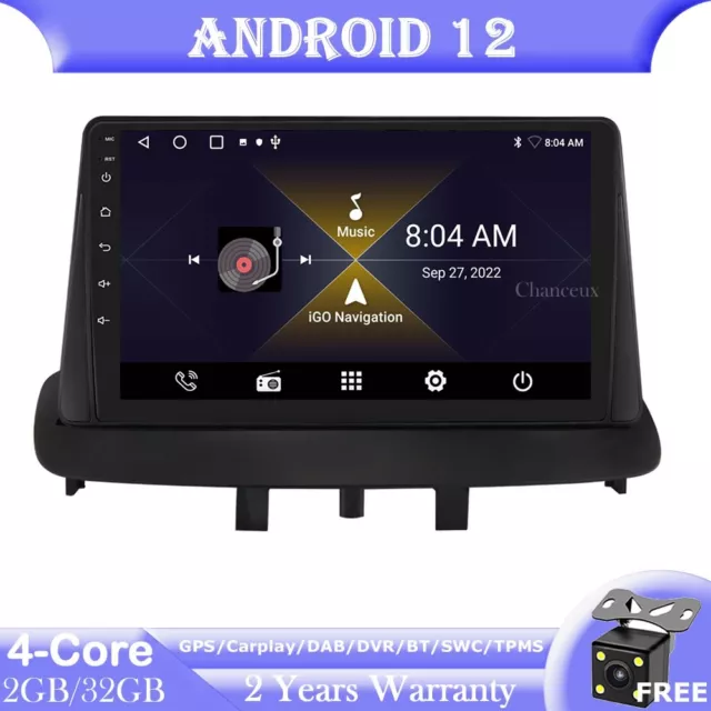 9"Android 12 Car Radio Stereo GPS SAT Navi Carplay for For Renault Megane III 3