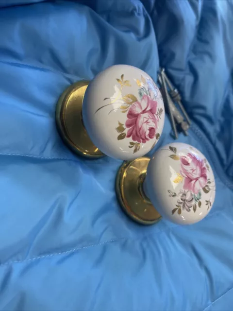 Vintage Gainsborough Floral Interior Door Knobs, Wardrobe Knobs, pair  Australia