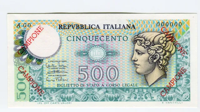 Banconota 500 Lire Mercurio Campione FDS