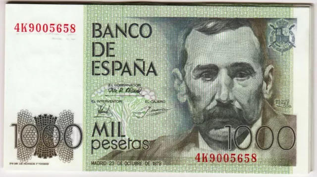 ESPAÑA 1000 pesetas 1979 con serie Benito Perez Galdos calidad EBC