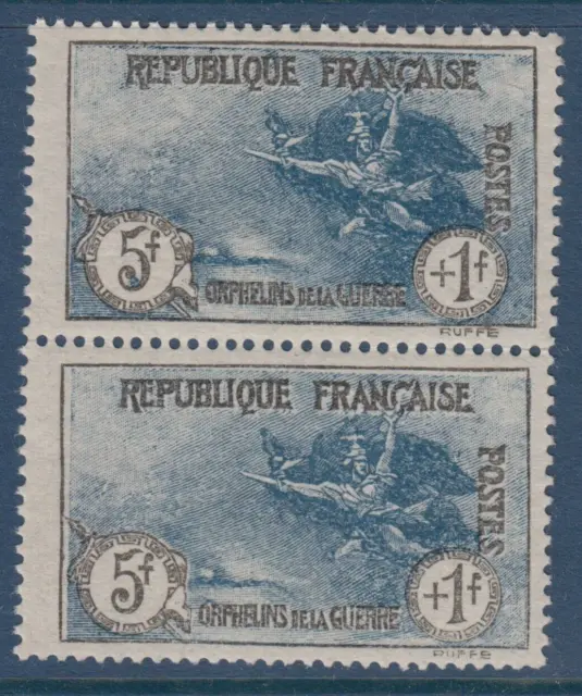 France 1926 WAR ORPHANS 5F+1F MNH PAIR, SUPERB! SG453