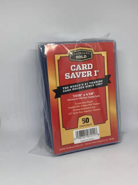 100 Card Saver 1 Semi Rigid Holders Cardboard Gold 2 - 50 Ct Pkgs 100 Total 3