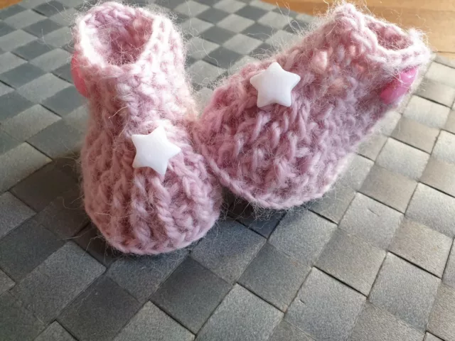 Chaussons Pour Bébé naissance -1 mois fille, layette Fait main au crochet 