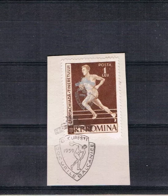 Rumanien 1959 Freimarke 1793 Balkanspiele aufdruck gebraucht/MLH