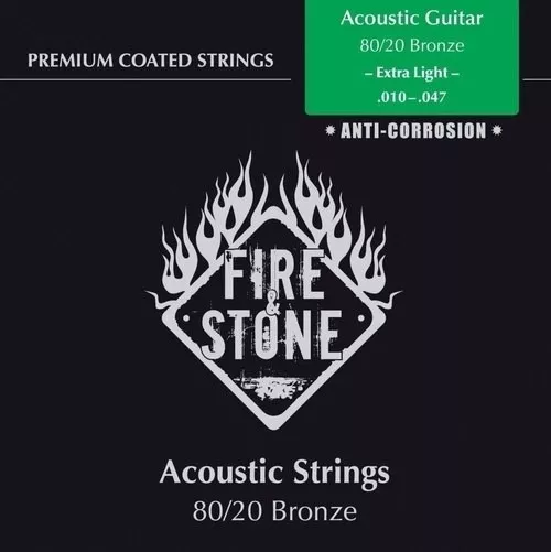 Fire&Stone Saiten für Acoustic / Akustik Gitarre - Set 80/20 Bronze .010-.047