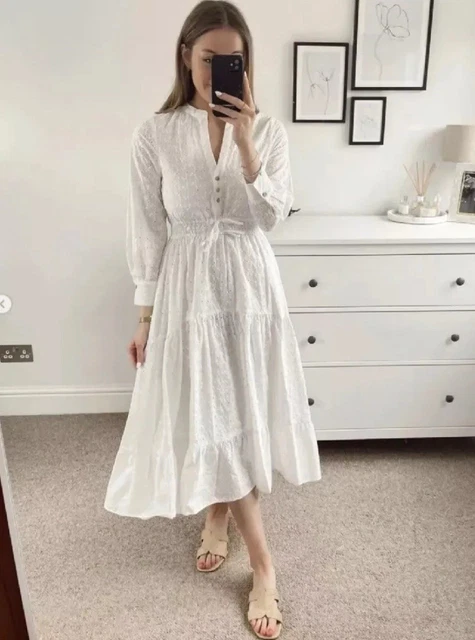 knee length dresses for ladies Zara Gold Embroidered Midi Dress main image 1