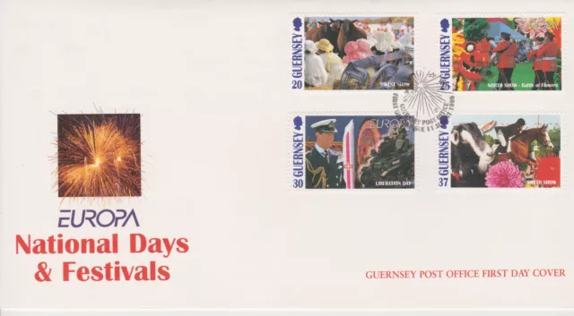 Unaddressed Guernsey FDC Cover 1998 Europa National Days & Festivals