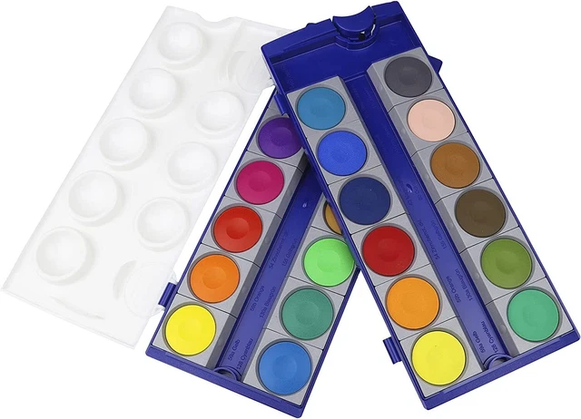 Pelikan K24 Deckfarbkasten 24 Farben + 1 Tube Deckweiß (7,5 ml) Aquarellmalfarbe