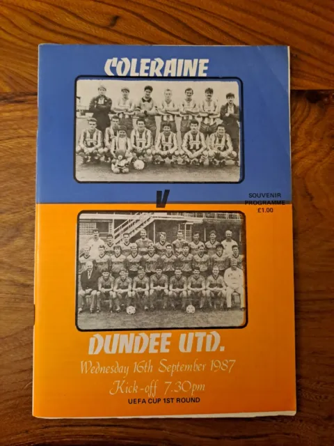 Coleraine V Dundee United September 1987 EUFA Cup