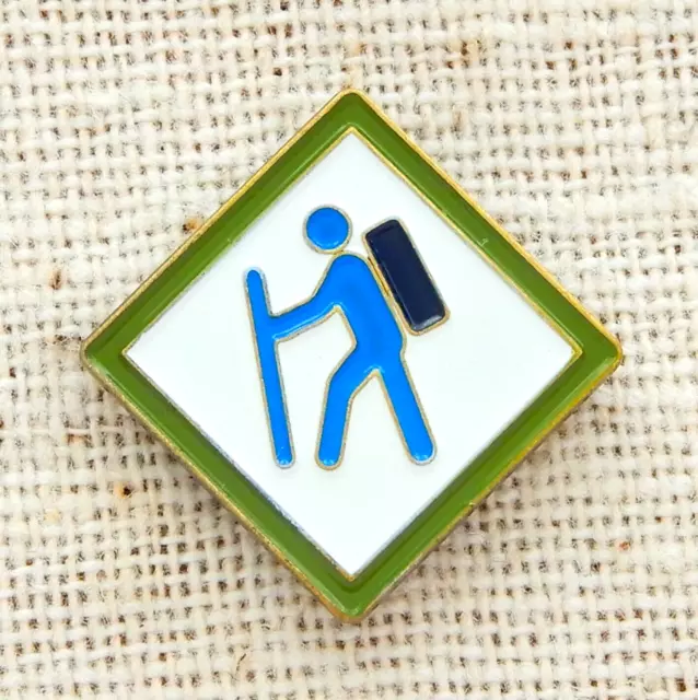 Cub Boy Scout Lapel Pin Hike Hiking Webelos Core Adventure Enamel Square