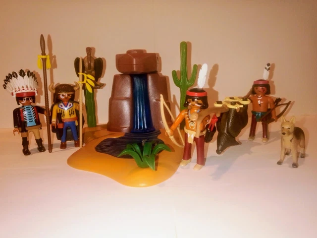 Set Playmobil Western - Cowboy Et Indiens Avec Arc Et Flèches - Occasion