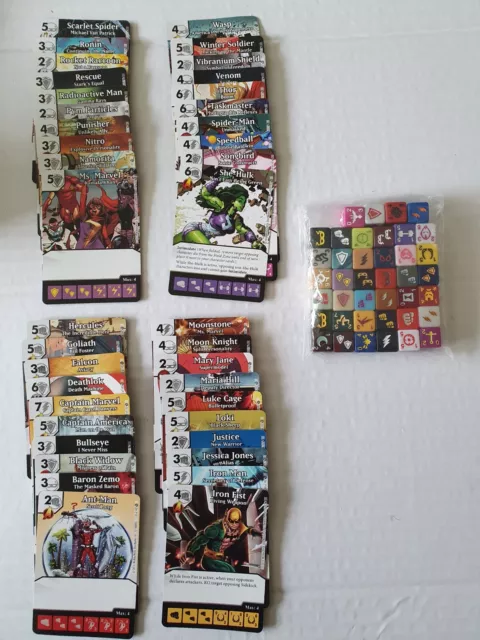 Civil War - Marvel Dadi Masters 4 set comuni completi di 40 carte 40 dadi