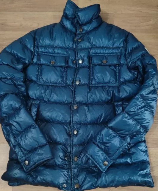 Moncler Mens shirt jacket Boys Age 14 164cm XS SMALL blue down puffer  UNISEX