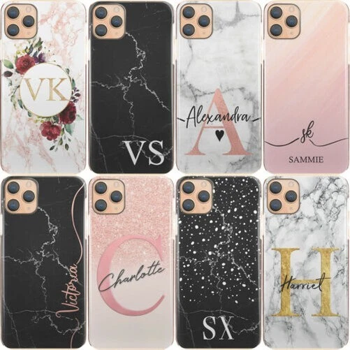 Personnalisé Initiale Téléphone Étui ;p Encre / Noir Marbre Rigide Pour LG /