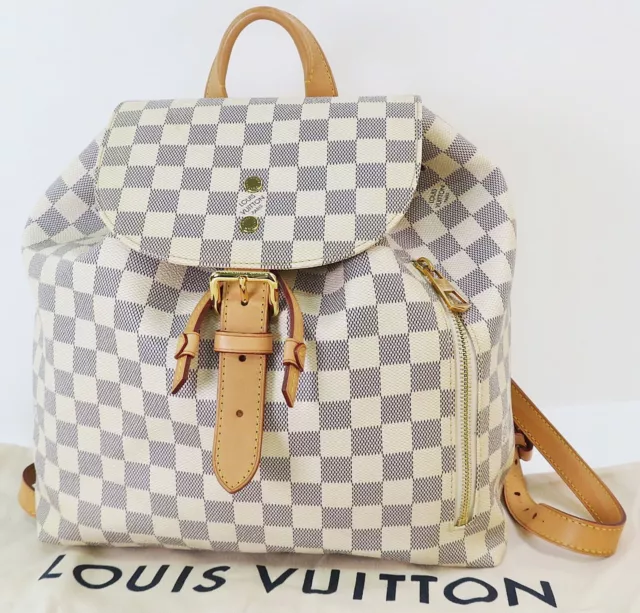 AUTHENTIC LOUIS VUITTON Sperone Damier Azur Canvas Backpack Bag
