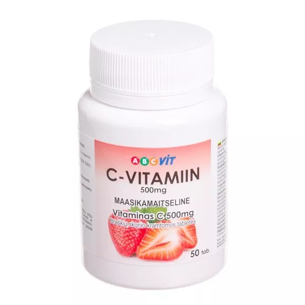 ABC VIT Vitamin C 500mg Strawberry Flavour 50 Chewable Tablets Nervous System