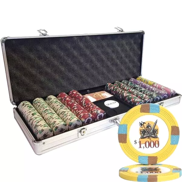 Mrc Poker 500Pcs Clay Knights Casino Poker Chips Set With Aluminum Case
