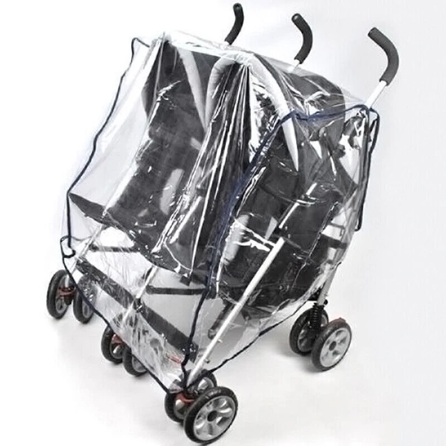Kids Transparent Universal Double 360 Stroller Rain Gift by Side Sitting I1Z3