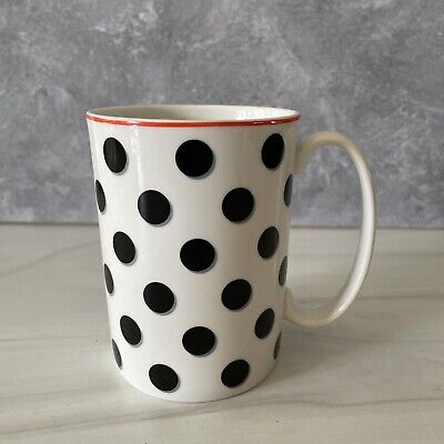 Kate Spade By Lenox “THINGS WE LOVE” Coffee Tea Mug Cup Black White Polka Dots