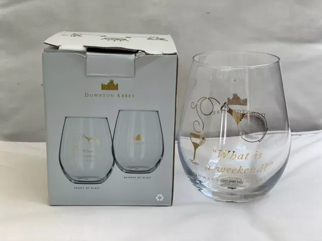 Downton Abbey Boxed Glass Gold Tumbler Half Moon Bay 2020/wine/gin/cocktails