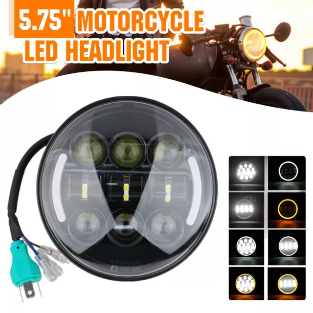 Motorrad 5.75'' Scheinwerfer LED  5-3/4"  Hi/Lo DRL DOT E9 Projektor für Harley