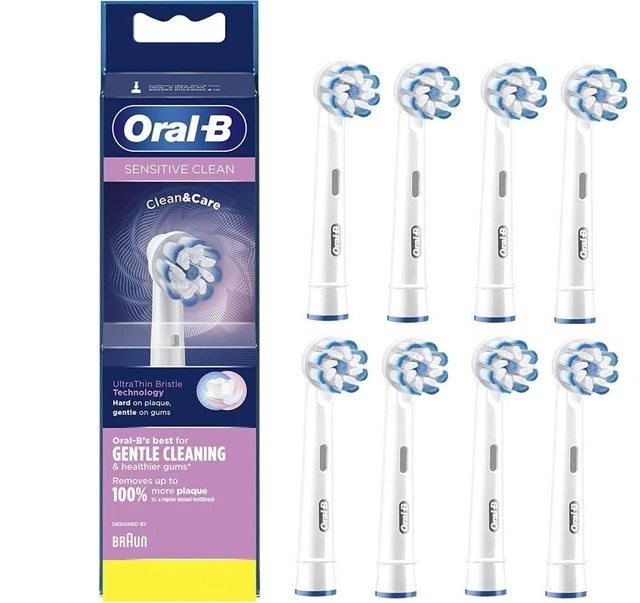 Cabezales de repuesto para cepillo de dientes eléctrico limpio sensible Braun Oral-B 8 paquetes