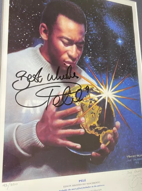 Pele Hand Signed Autograph Limited Edition Lithograph