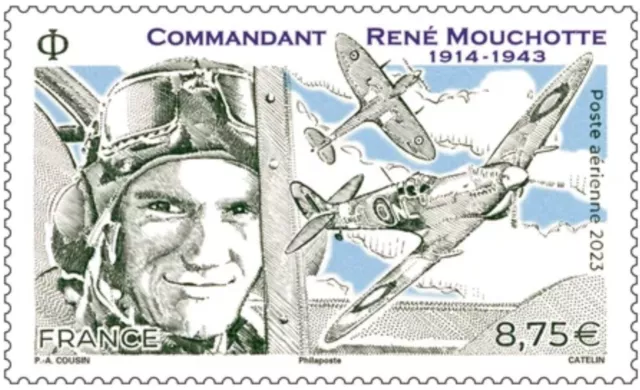 Nouveauté Timbre Poste Aérienne 2023 Commandant René Mouchotte 1914 - 1943 Neuf